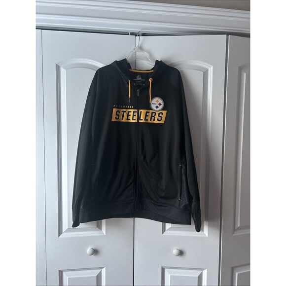 Majestic Therma Base Mens Hoodie Size 2XL Steelers AFC North Football EUC - Picture 1 of 4